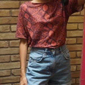 Snake print red tee from Nasty Gal
